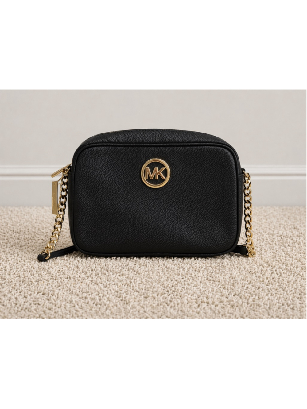 Michael Kors Fulton Black Leather Large EW Crossbody NWT
